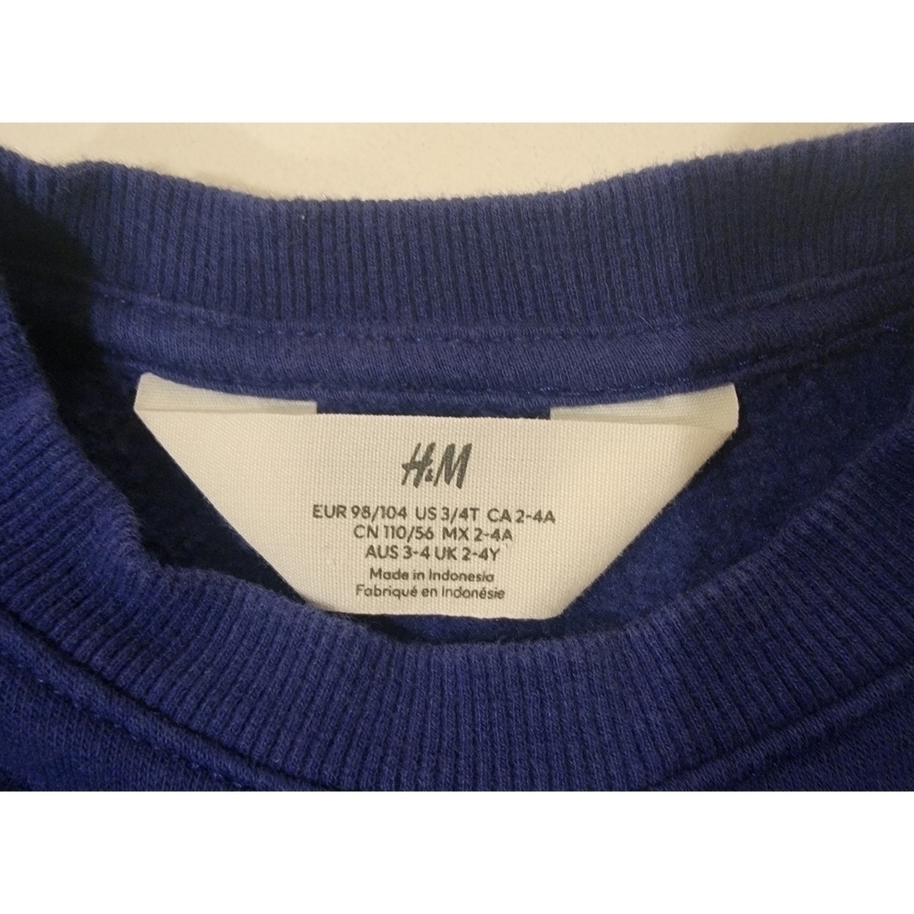 H&M Dinosaur Sweatshirt Navy Size 3-4T - Picture 6 of 7